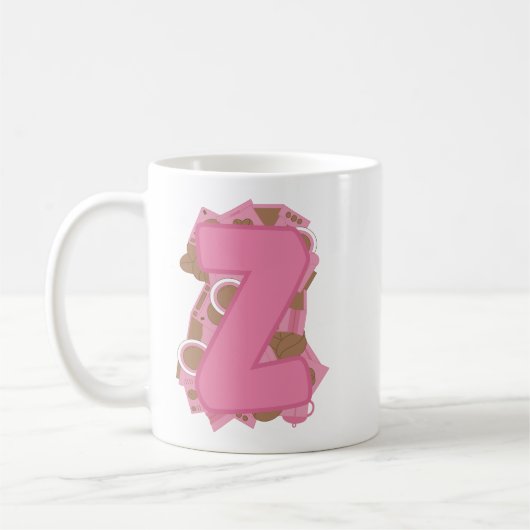 Kaffee Buchstabe Z: Monogramm Initiale Kaffeetasse (Links)