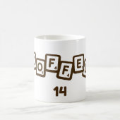 Kaffee-Buchstaben-Kachel-Becher Kaffeetasse (Mittel)