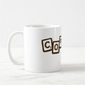 Kaffee-Buchstaben-Kachel-Becher Kaffeetasse (Links)