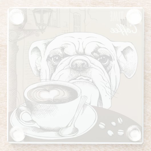 Kaffee Bulldog Glasuntersetzer (Rückseite)
