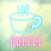 Kaffee Business Neon Fensteraufkleber (Blatt 3)