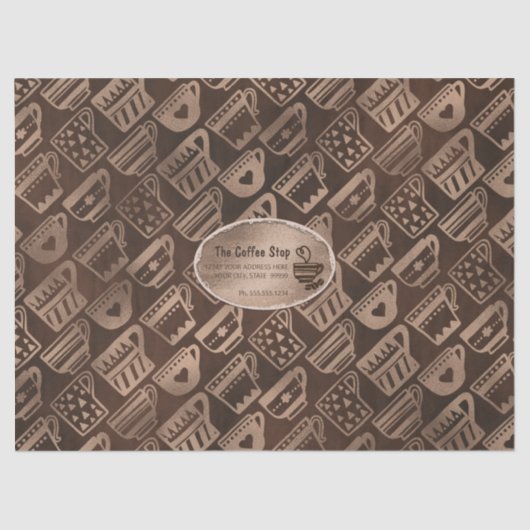 Kaffee Business Tasse in Cups Brown Personalisiert Seidenpapier (Vorderseite)