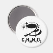 Kaffee C8H10N4O2 Magnet (Vorderseite/Rückseite)