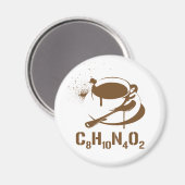 Kaffee C8H10N4O2 Magnet (Vorderseite/Rückseite)