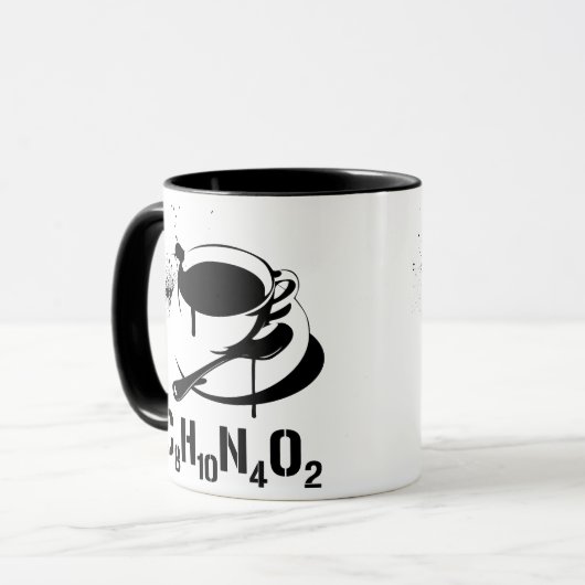 Kaffee C8H10N4O2 Tasse (Vorderseite Links)