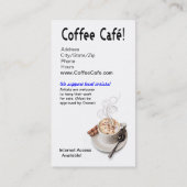 "Kaffee Café" feinschmeckerischer Kaffee, Visitenkarte (Rückseite)