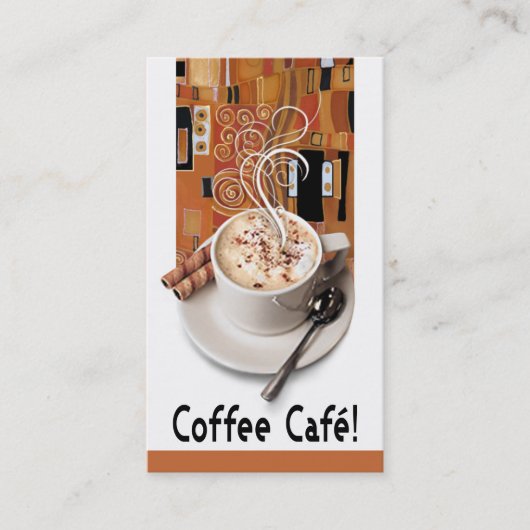 "Kaffee Café" feinschmeckerischer Kaffee, Visitenkarte (Vorderseite)