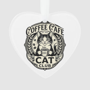 Kaffee Café Katze Lustige Katze Grafik - Kaffee Ca Ornament