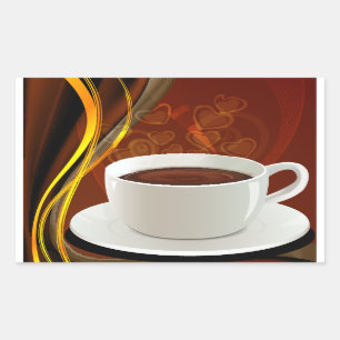 Kaffee-Café-Kunst Rechteckiger Aufkleber