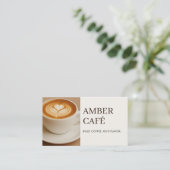 Kaffee-Café-Restaurant-Foto Visitenkarte (Stehend Vorderseite)