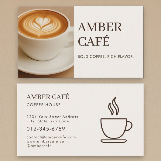 Kaffee-Café-Restaurant-Foto Visitenkarte