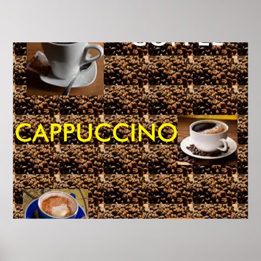 KAFFEE CAPPUCCINO LATTE POSTER MENÜ (Vorne)