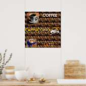 KAFFEE CAPPUCCINO LATTE POSTER MENÜ (Küche)