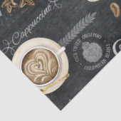 Kaffee Cappuccino Mocha Typografie Art Decoupage Seidenpapier (Ausschnitt)