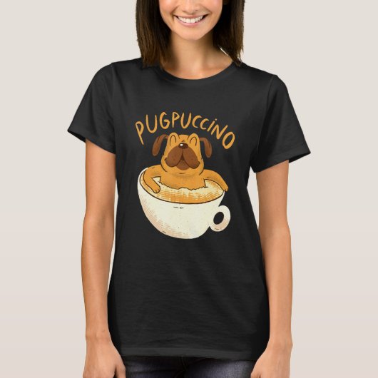 Kaffee Cappuccino Mops T-Shirt (Vorderseite)