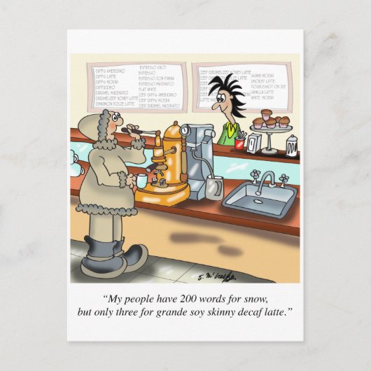 Kaffee Cartoon 9391 Postkarte (Vorderseite)