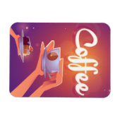 Kaffee-Cartoon Magnet (Horizontal)