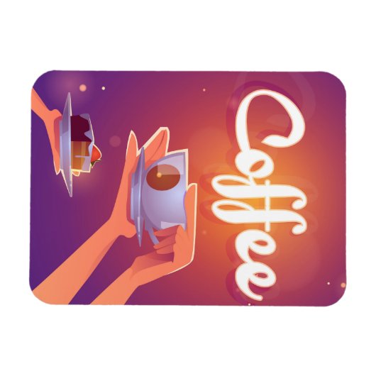 Kaffee-Cartoon Magnet (Horizontal)