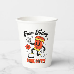 Kaffee Cartoon Retro -3 Pappbecher