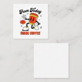 Kaffee Cartoon Retro -3 Quadratische Visitenkarte (Vorne/Hinten)