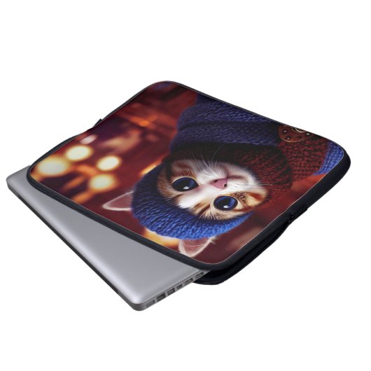 KAFFEE CAT ART LAPTOP SLEEVE (Vorne Knopf)