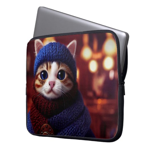 KAFFEE CAT ART LAPTOP SLEEVE (Vorderseite Links)