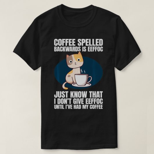 Kaffee Cat Eeffoc Pub T-Shirt (Design vorne)