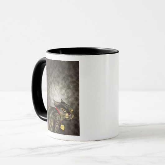 KAFFEE CAT GEKACKT HINTER DEM COUCH von Jeff Willi Tasse (Vorderseite Links)
