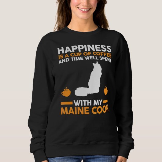 Kaffee Cat Maine Coon Sweatshirt (Vorderseite)