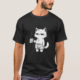 Kaffee Cat T - Shirt - Für Kaffee- und Katzenliebh