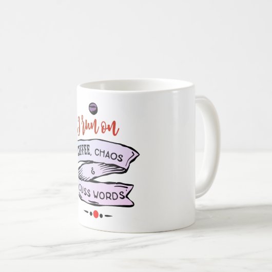 Kaffee Chaos und Cuss Worte lustig Kaffeetasse (VorderseiteRechts)
