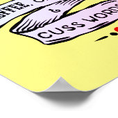 Kaffee Chaos und Cuss Worte lustig Poster (Ecke)