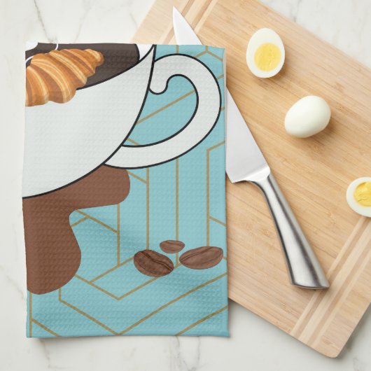 Kaffee Chat Wellness-Center Geschirrtuch (Viertel Falte)