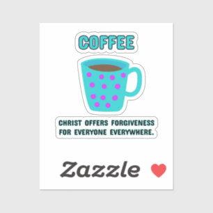 Kaffee Christliche Vergebung Aufkleber