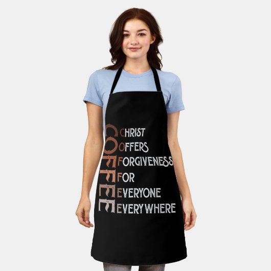 Kaffee Christus bietet jedem Verzeihung. Schürze (Getragen)