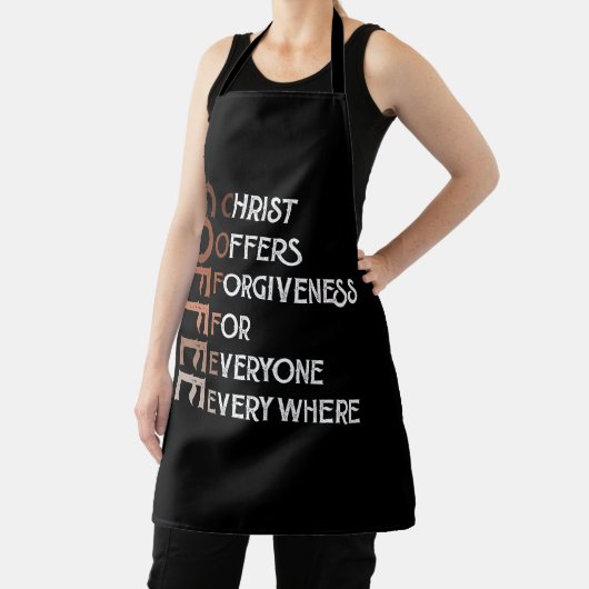 Kaffee Christus bietet jedem Verzeihung. Schürze (InSitu)
