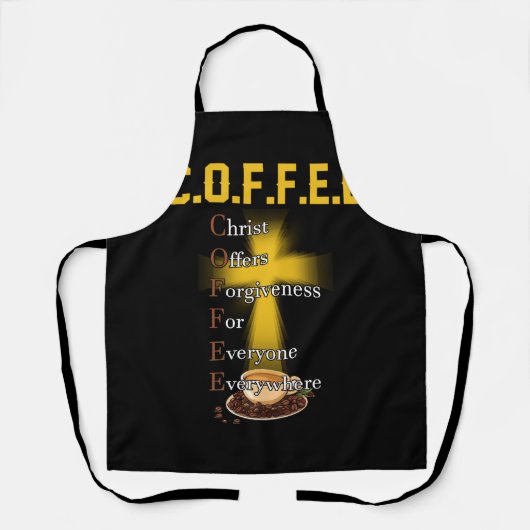 Kaffee Christus bietet jedem Verzeihung. Schürze (Vorderseite)