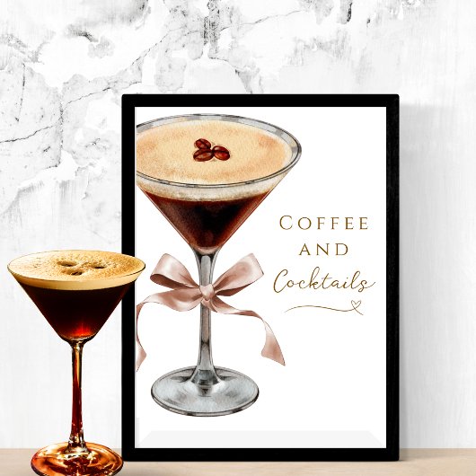 Kaffee & Cocktails Espresso Martini Brautparty Poster