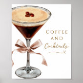 Kaffee & Cocktails Espresso Martini Brautparty Poster (Vorne)