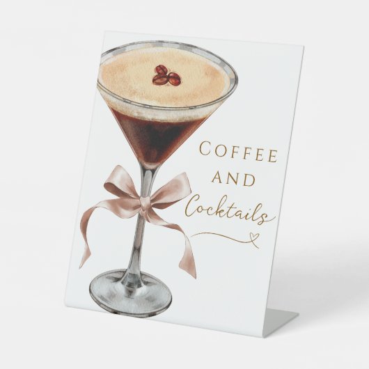Kaffee & Cocktails Espresso Martini Brautparty Sockelschild (Vorderseite)