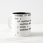 Kaffee-Code in Golang Zweifarbige Tasse (Vorderseite Links)
