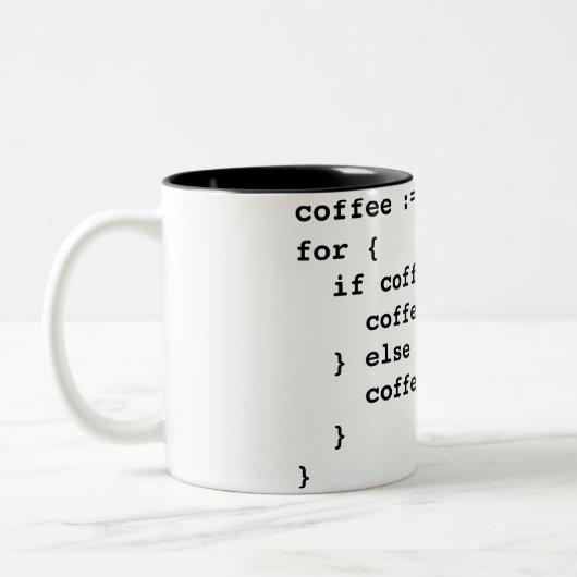 Kaffee-Code in Golang Zweifarbige Tasse (Links)