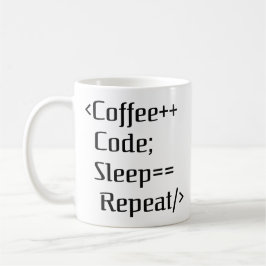 Kaffee+-Code; Sleep==Wiederholung | Funny Programm Kaffeetasse
