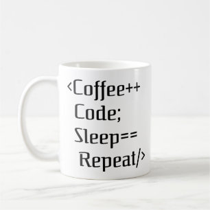 Kaffee+-Code; Sleep==Wiederholung   Funny Programm Kaffeetasse
