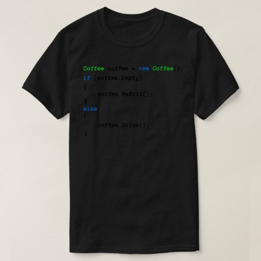 Kaffee-Code T-Shirt (Design vorne)