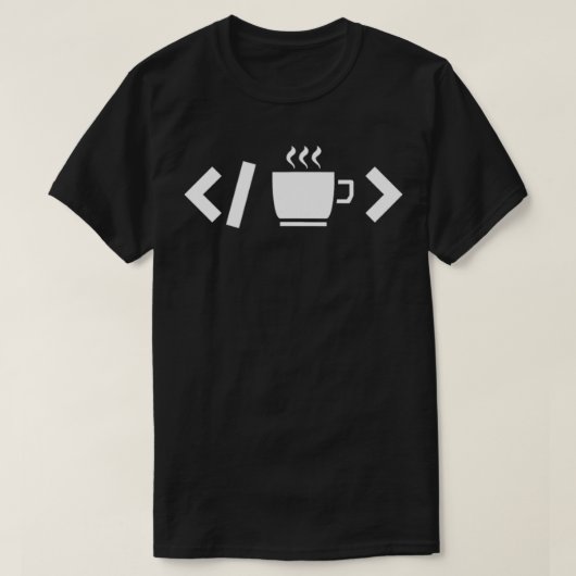 Kaffee Code Web Developer Programmierer-Coder T-Shirt (Design vorne)