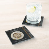 Kaffee Coffeine Cappuccino Herzklopfen Kaffeeshop Glasuntersetzer (Schrägansicht)