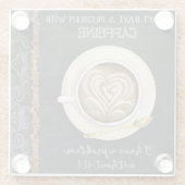 Kaffee Coffeine Cappuccino Herzklopfen Kaffeeshop Glasuntersetzer (Rückseite)