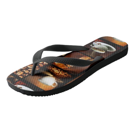 Kaffee-Collage 2 Badesandalen (Schrägansicht)