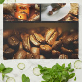 Kaffee-Collage 2 Küchentuch (Gefaltet)